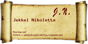 Jekkel Nikoletta névjegykártya